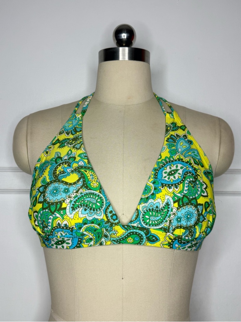 Old Navy yellow paisley bikini top